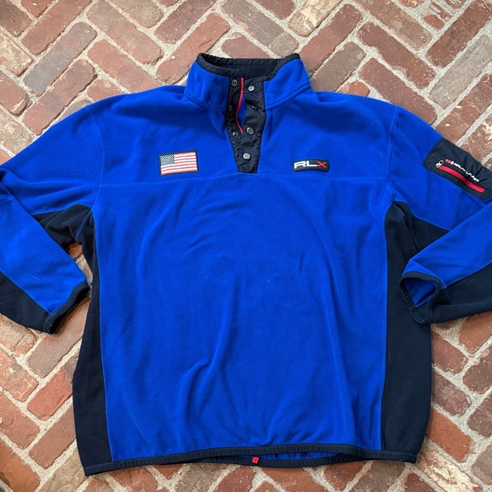 Ralph Lauren RLX Flag Quarter Snap Fleece Pullover